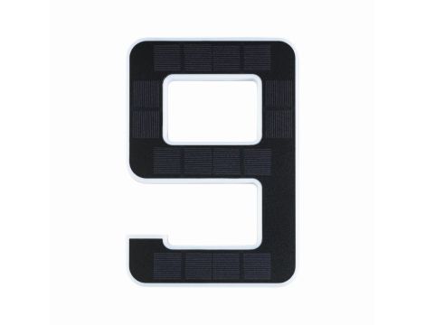 Oprawa elewacyjna SOLAR LED numer domu 9 3000K IP44 wymienny akumulator / czarny / tworzywo sztuczne - 6