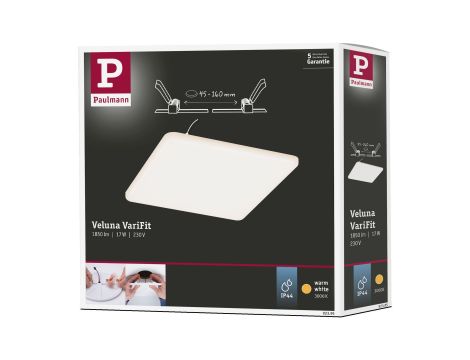 Panel bezramkowy VEUNA VariFit IP44 20W 3000K 185x185mm  230V tworzywo sztuczne - 9