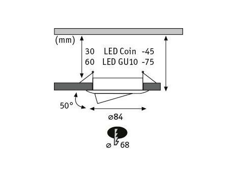 Oprawa do wbudowanie CHOOSE zestaw 3szt. wychylna 50 st. 84mm max.3x10W  230V  aluminium - 4