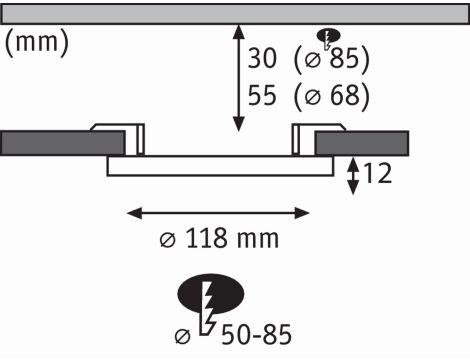 Plafoniera VariFit AREO LED 6.5W 550lm 3000K okrągla 118mm IP44 230V biały matowy / tworzywo sztuczne - 6