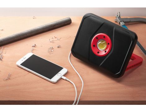 Naświetlacz roboczy akumulatorowy LED DIM 5W USB 440lm IP65 6500K DC5V czarno / czerwony tworzywo sztuczne - 7