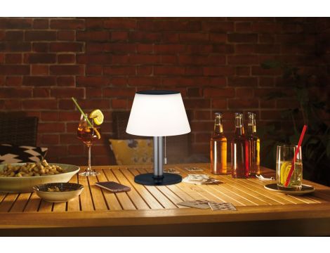 Lampka stołowa solarna LILLESOL LED  3-STEP DIM 45lm 3000K IP44 stal nierdzewna / metal - 5