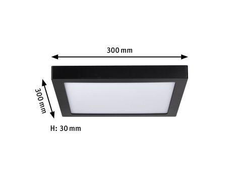 Plafoniera ABIA LED 22W 2200lm 300x300mm 2700K IP20 230V czarny mat / tworzywo sztuczne - 5