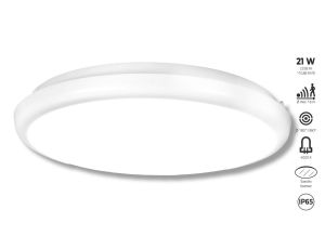 Plafoniera SUNLIGHT LED 21W okrągła 300mm 2328lm IP65 4000K czujnik ruchu i zmierzchu 230V biały / tworzywo sztuczne