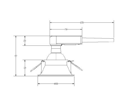 Oprawa do wbudowania COLE GU10. max. 10W 88mm 230V czarny matowy/ srebrny matowy - 8