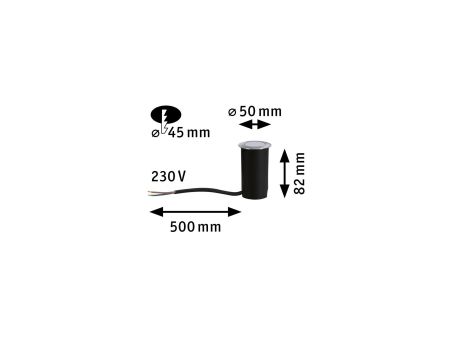 Oprawa do wbudowania HOUSE LED 2W 60lm 3000K IP67 okrągła 230V szczotkowane zelazo / stal nierdzewna - 6