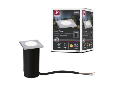 Oprawa dogruntowa HOUSE LED 2W 60lm 3000K IP67 kwadratowa 230V szczotkowane żelazo / stal nierdzewna - 5