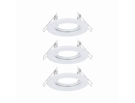 Oprawa wpuszczana max. 3xW GU10 230V 3-częściowy zestaw bez źródła Biały