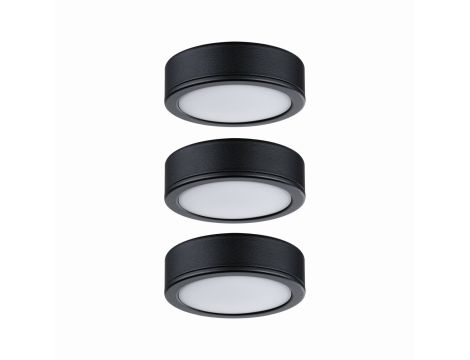 Zestaw opraw meblowych z zasilaczem LED 3x 3,5W 2700K Czarny - 3
