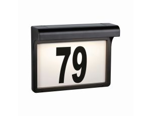 Oprawa elewacyjna DAYTON II LED solar numer domu + czujnik zmierzchu 3000K IP44 czarny / tworzywo sztuczne