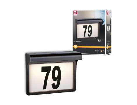 Oprawa elewacyjna DAYTON II LED solar numer domu + czujnik zmierzchu 3000K IP44 czarny / tworzywo sztuczne - 8