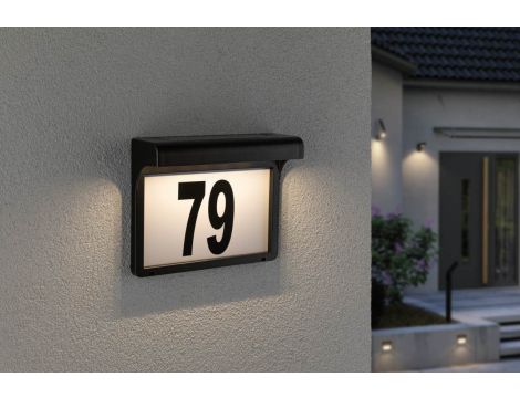 Oprawa elewacyjna DAYTON II LED solar numer domu + czujnik zmierzchu 3000K IP44 czarny / tworzywo sztuczne - 3