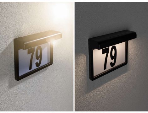 Oprawa elewacyjna DAYTON II LED solar numer domu + czujnik zmierzchu 3000K IP44 czarny / tworzywo sztuczne - 4