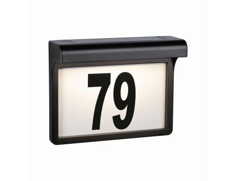 Oprawa elewacyjna DAYTON II LED solar numer domu + czujnik zmierzchu 3000K IP44 czarny / tworzywo sztuczne