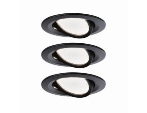 Oprawa do wbudowania NOVA COIN LED DIM wychylna zestaw 3xW6 470lm 84mm 2700K IP23 230V czarny mat