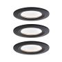 Oprawa do wbudowania NOVA COIN LED stała zestaw 3xW6 470lm 84mm 2700K IP23 230V czarny mat - 2