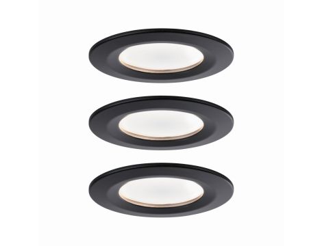 Oprawa do wbudowania NOVA COIN LED DIM stała zestaw 3xW6 470lm 84mm 2700K IP23 230V czarny mat