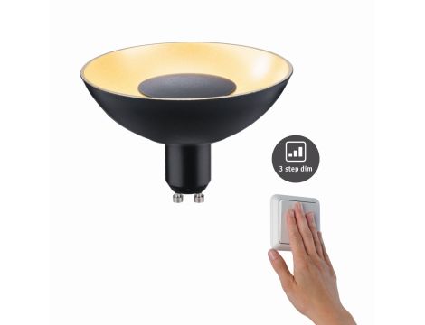 Źródło światła LED GU10 DIM 3-STEP 4.9W 170lm 1900K 230V czarny złoty / tworzywo sztuczne