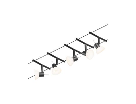 System linkowy zestaw Sheela max5x10W GU5,3 Czarny mat/Chrom 12V DC 60VA twszt/metal