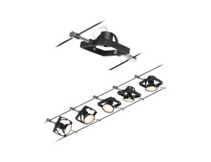 System linkowy zestaw Mac II max 5x10W GU5,3 12V DC 2 x 5 metrów czarny mat/ chrom