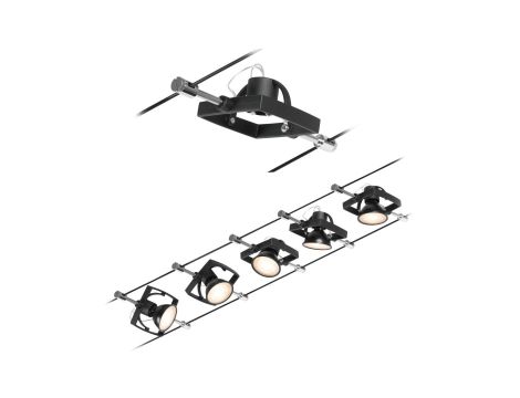 System linkowy zestaw Mac II max 5x10W GU5,3 12V DC 2 x 5 metrów czarny mat/ chrom