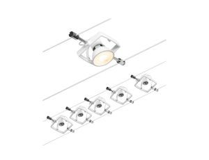 System linkowy zestaw Mac II max 5x10W GU5,3 12V DC 2 x 5 metrów biały mat/chrom