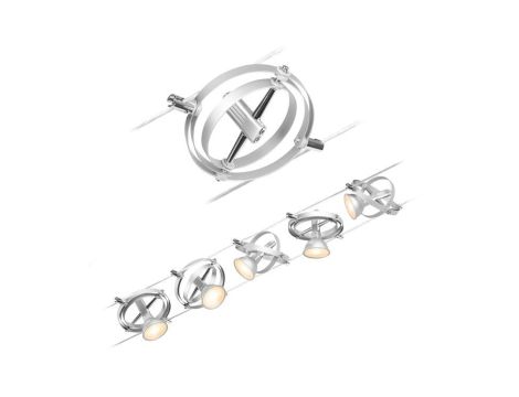 System linkowy zestaw Cardan max5x10W GU5,3 Chrom mat/Chrom 12V DC 60VA twszt/metal - 3