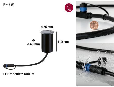 Oprawa dogruntowa Plug & Shine FLOOR 6W 76mm IP67 3000K 24V szary /  aluminium - 4