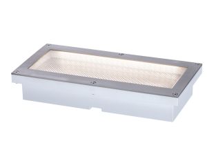 Oprawa dogruntowa BRICK LED 1.6W 50lm 3000K IP68 z czujnikiem ruchu 200x100 230V aluminium / stal nierdzewna