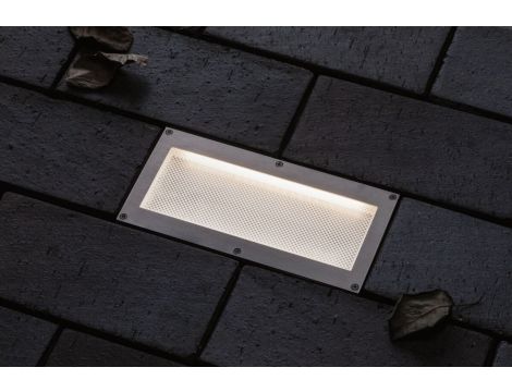 Oprawa dogruntowa BRICK LED 1.6W 50lm 3000K IP68 z czujnikiem ruchu 200x100 230V aluminium / stal nierdzewna - 5