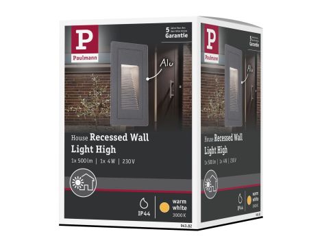 Oprawa elewacyjna HIGH 4W 3000K 500lm IP44 230V czarny / aluminium - 8