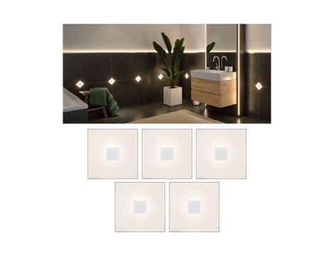 LumiTiles Basic Set Square 10x10cm 5x?W 2700K 12V Biały Tworzywo sztuczne/ Aluminium