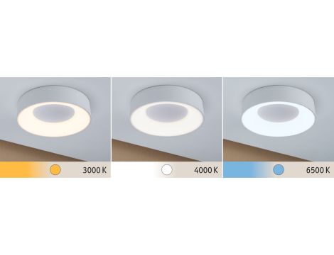 Plafoniera CASCA LED 23W 2100lm okrągła 400mm 2700/4000/6500K IP44 230V biały / tworzywo sztuczne - 4