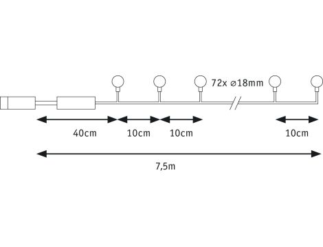 Łańcuch świetlny Plug & Shine 7.5 m 72x2lm DIM 3000K IP44 24V biały / tworzywo sztuczne - 6