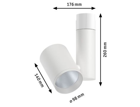 URail Spot Zeuz 1x33W 39st. Weiß 230V Metal/Plastic 3000K triac dimmable - 6