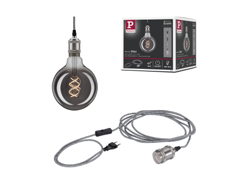 lampa industrialna wisząca Neordic Eldar z włącznikiem max. 1x20W E27 230V szara / oksydowany metal - 5