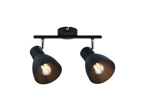 Oprawa ścienno-sufitowa DAVY max. 2x20W E27 230V czarny metal - 2