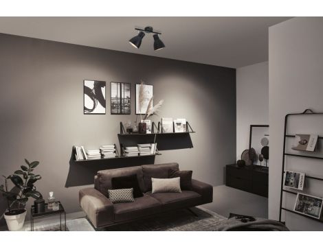 Oprawa ścienno-sufitowa DAVY max. 2x20W E27 230V czarny metal - 3