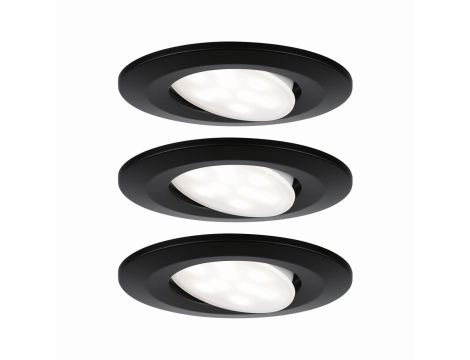 Zestaw opraw do wbudowania CALLA LED 3x6W 530lm okrągła wychylna 4000K IP65 230V czarny matowy