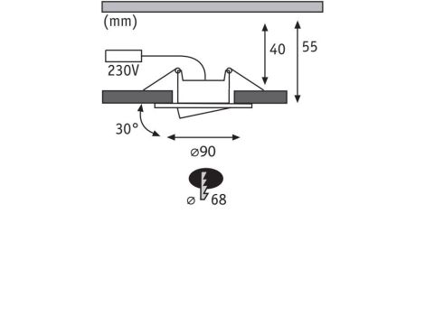 Zestaw opraw do wbudowania CALLA LED 3x6W 530lm okrągła wychylna 4000K IP65 230V czarny matowy - 7