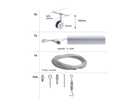 System linkowy ClearLED 5x4W Czarny/Chrom 12VDC tworzywo sztuczne - 3