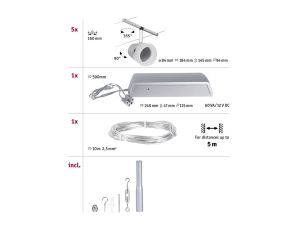 System linkowy DC zest Cone max5x10W Chrom mat/Chrom GU5,3 12V DC 60VA twszt/met - image 2