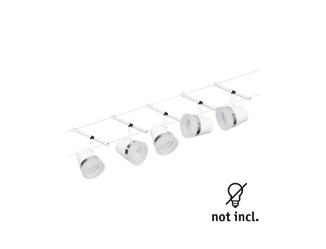 System linkowy DC zest Cone max5x10W Biały mat/Chrom GU5,3 12V DC 60VA twszt/met - 3