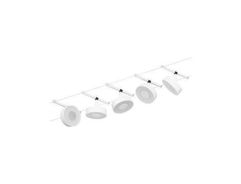 System linkowy DC Circle 5x5W Bia mat /Chrom 230V/12V DC 60VA twszt 3000K - 3