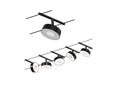 System linkowy DC Circle 5x5W Czarny mat /Chrom 230V/12V DC 60VA twszt 3000K