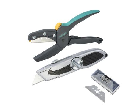 Zestaw do cięcia (nożyce + nóż + ostrza trapezowe), Wolfcraft