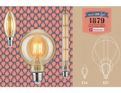 Źródło światła LED BigDrop 7W DIM E27 400lm 1800K podwójna spirala 230V złoty / szkło - 4