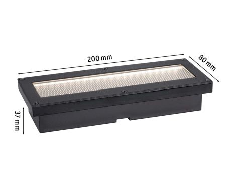 Oprawa wpuszczana DOMENIC LED solar 8lm 20x8cm 3000K IP67 czarny / tworzywo sztuczne - 4