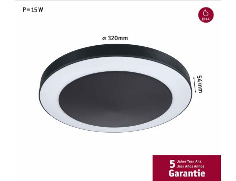 Plafoniera CIRCULA 14W 3000K IP44 230V antracyt / tworzywo sztuczne - 5