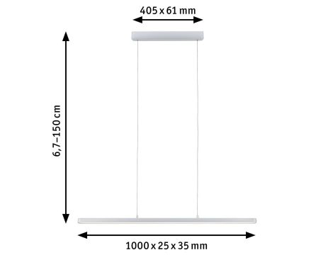 Lampa wisząca LENTO LED DIM 42W 1800lm 2700K 230V chrom matowy  / aluminium - 5